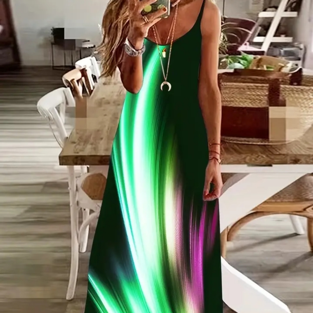 Colorful Pattern Cami Maxi Dress - Picture 1 of 4
